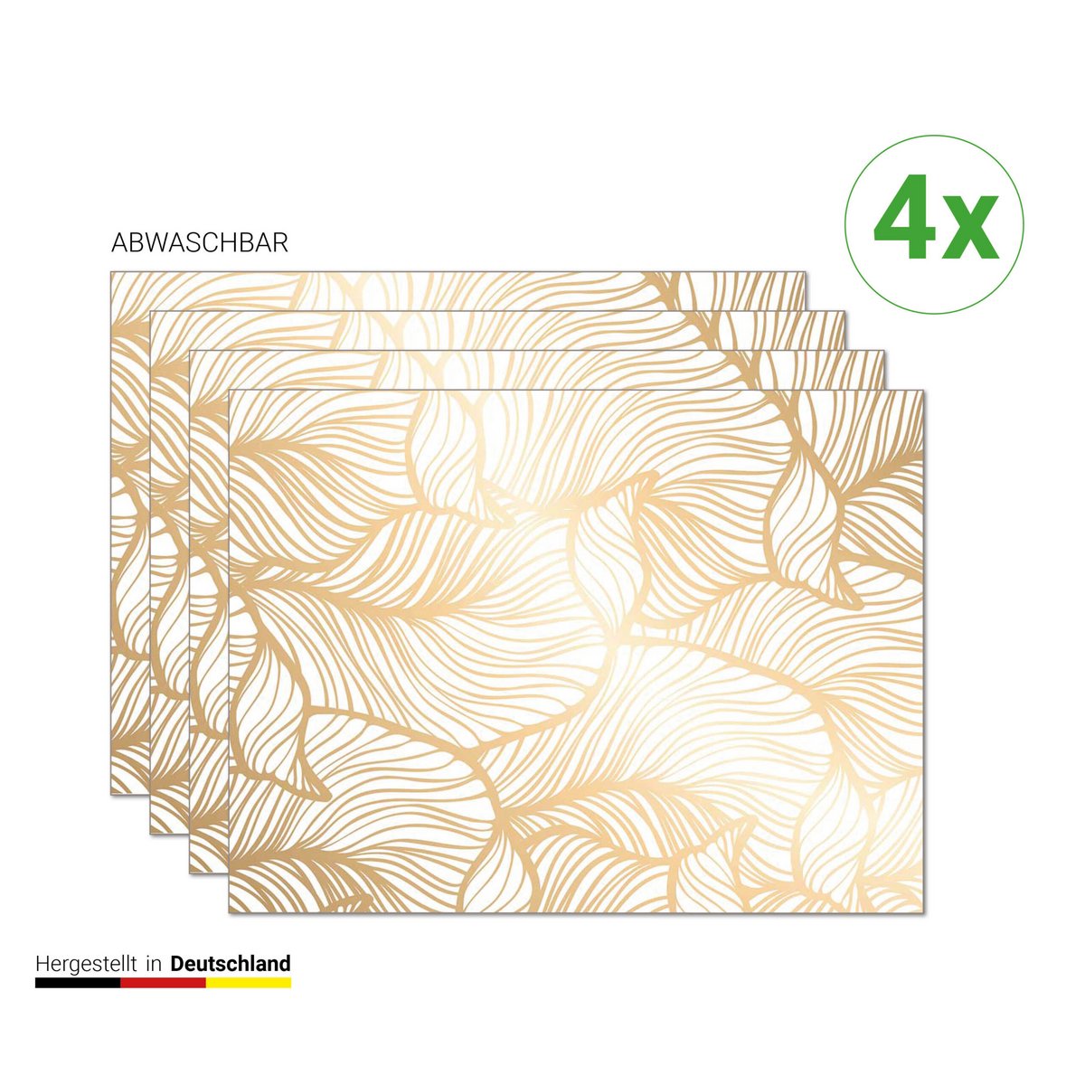 Golden leaves - placemats | Place mats made of premium vinyl 40 x 30 cm - 4 pieces