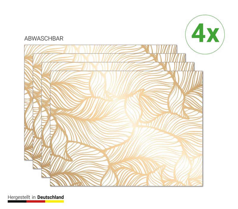 Golden leaves - placemats | Place mats made of premium vinyl 40 x 30 cm - 4 pieces