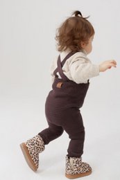 ENZO children's dungarees - 100% merino wool - brown