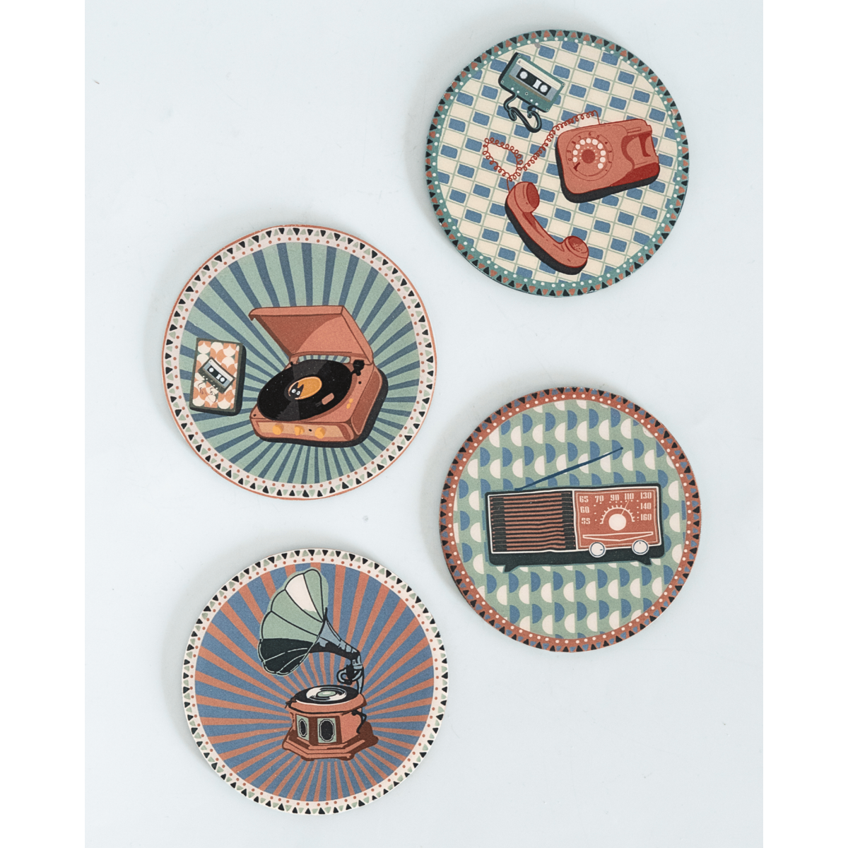 Coasters | Metal Vintage Designs | Set of 4