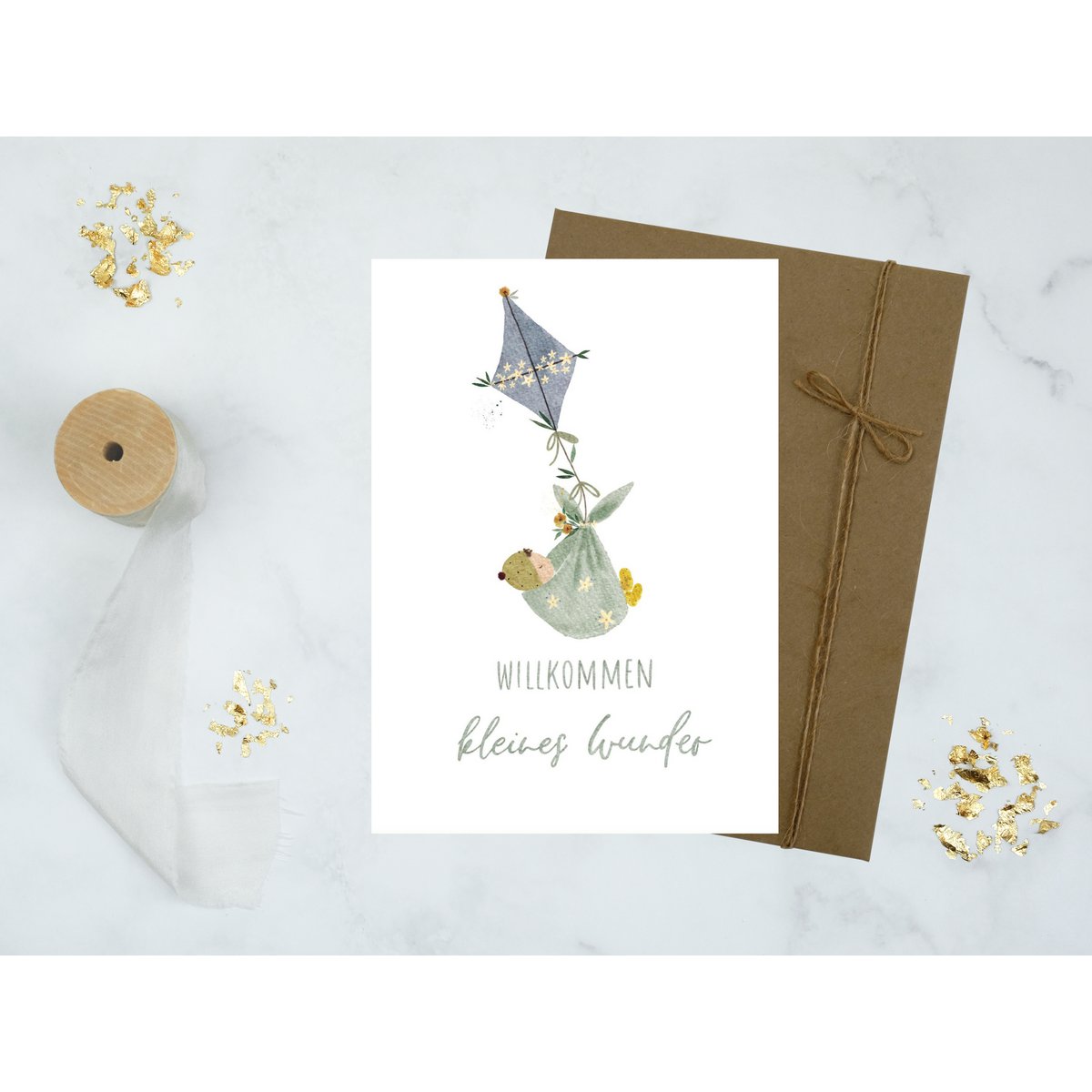Birth card "Welcome Little Miracle"