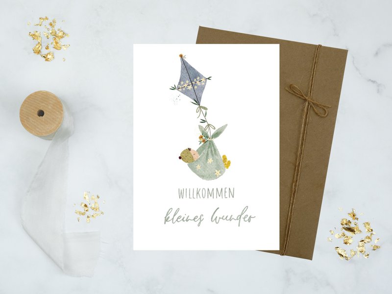 Birth card "Welcome Little Miracle"