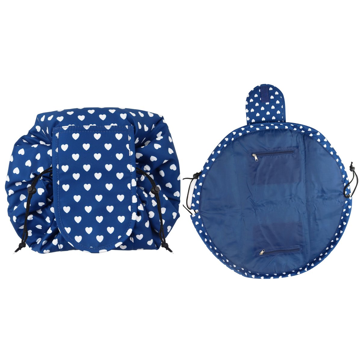 WS Snøre Makeup Taske Navy Hearts