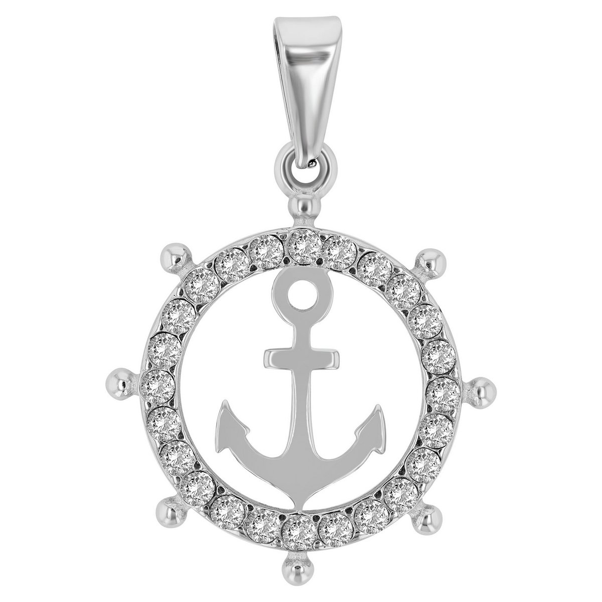"Sieke - steering wheel with anchor, pendant made of stainless steel
