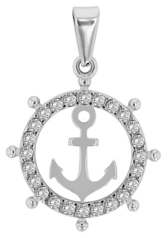 "Sieke - steering wheel with anchor, pendant made of stainless steel