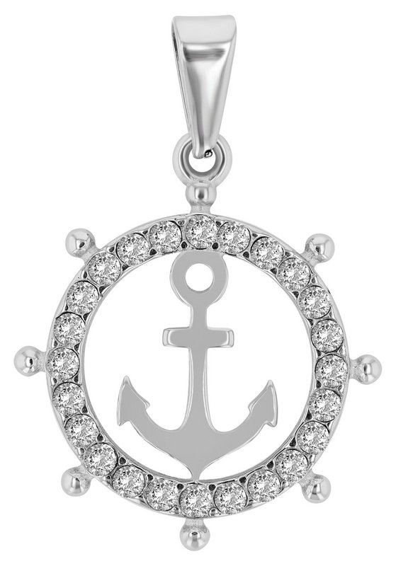 "Sieke - steering wheel with anchor, pendant made of stainless steel