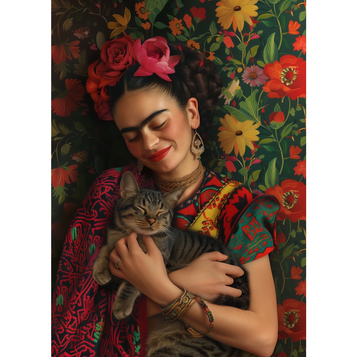 Frida Kahlo: Frieda Cahlo z kotem | Fipperies karty