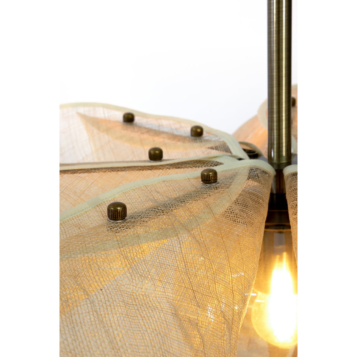 STYRKA Pendelleuchte 1L 75cm Beige/Antikmessing/Bernstein