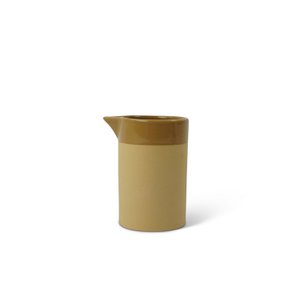 Milk jar Cyl cer mat w.band mustard 170ml 6x6x9cm