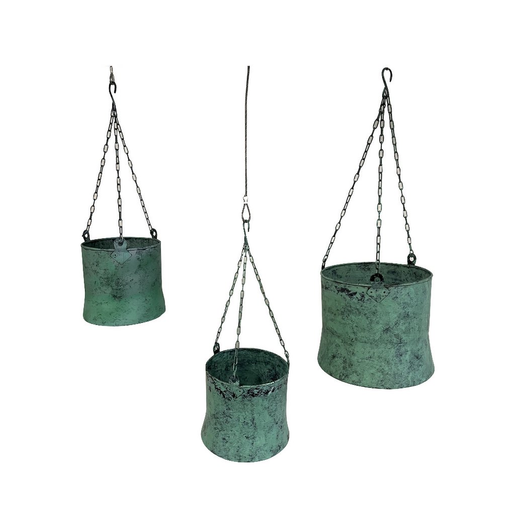 Ensemble de pots de plantes suspendus en fer