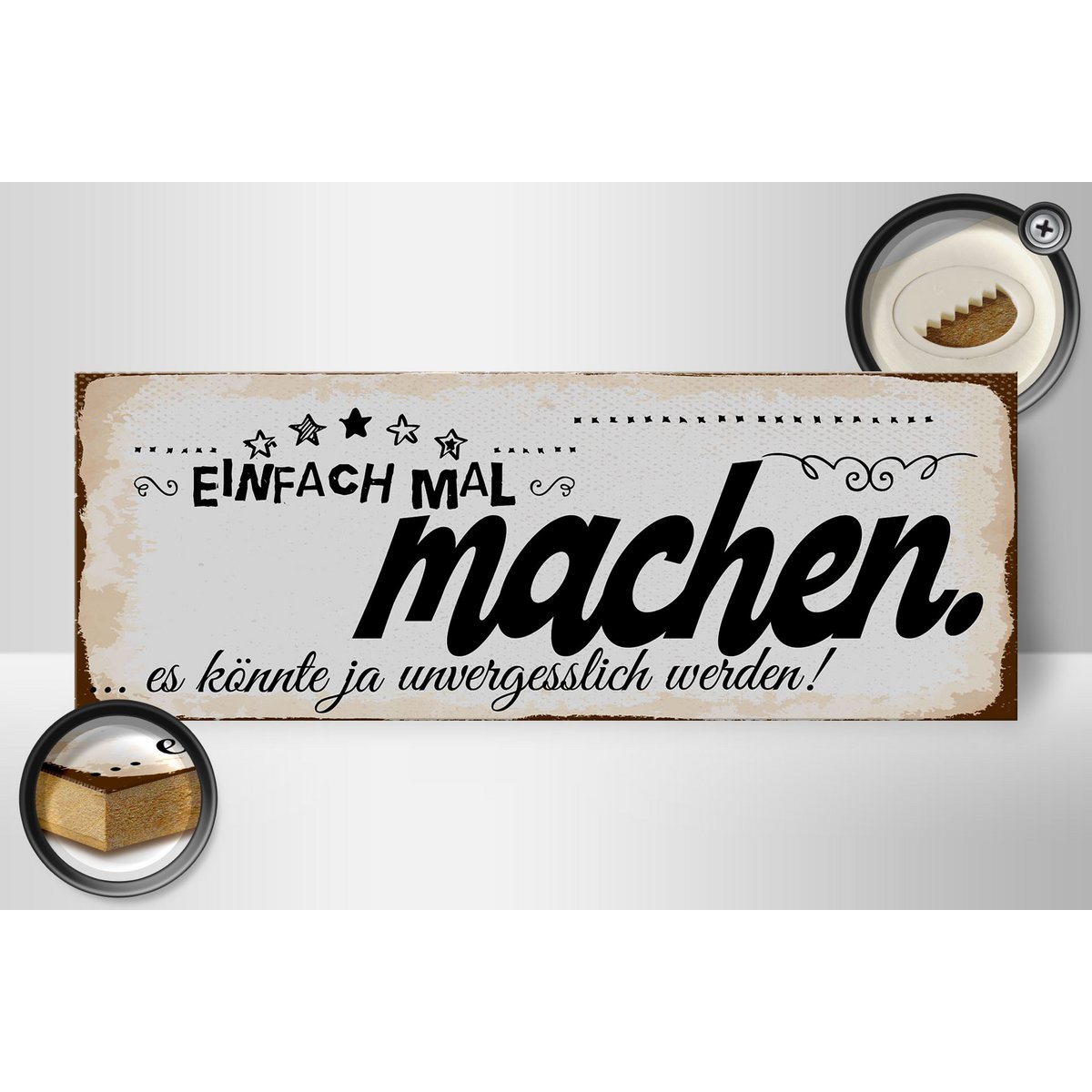Wooden sign saying 27x10 cm Just do it, it could be unforgettable