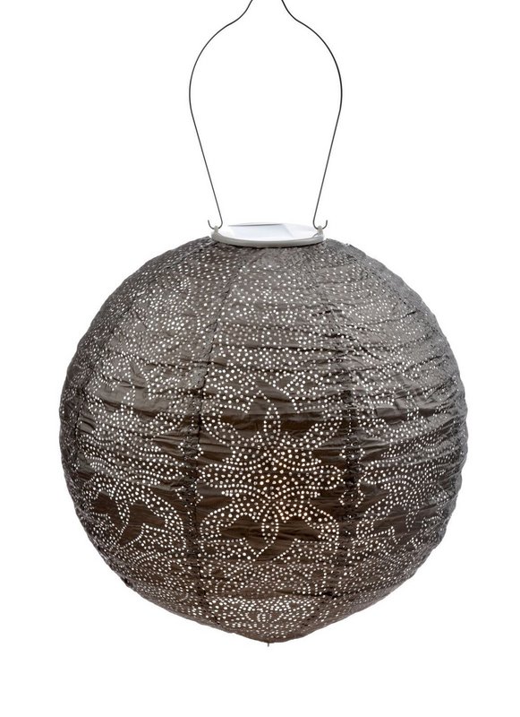 Lumiz Solar Lampion Marrakesh Round - Solarne oświetlenie ogrodowe - 30 cm - Taupe