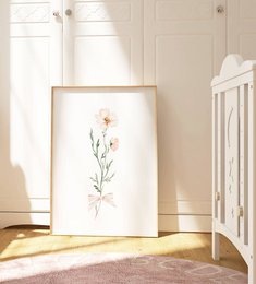 Flores de primavera de rubor con arco, póster de flores silvestres rosadas, estampado de ramo de flores silvestres, huella de guardería floral, póster botánico, póster de flores, huella de vivero floral, póster de flores silvestres, póster de vivero 