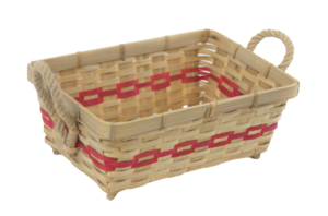 Bread or fruit bamboo storage basket red color decoration