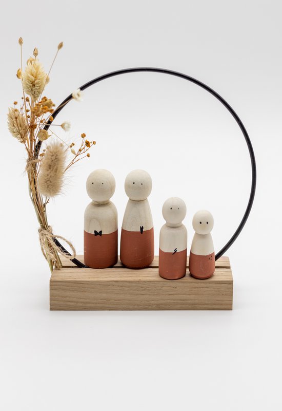 Pegdoll Terra Earth - Drewniana lalka Tuureluur Zbierz swoją rodzinę Narodziny rodziny