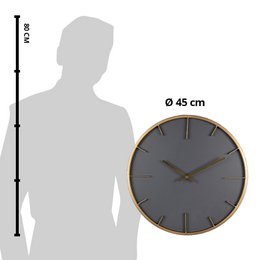 Wanduhr Ø 45 cm Graue MDF-Wanduhr