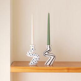 Handpainted Ceramic Candlestick 