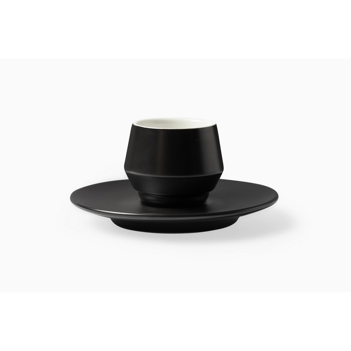 TAZA Y PLATO NEGRO MATE 70 CC DOBLE PARED MANIKO