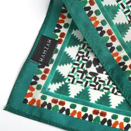 Green Square Silk Scarf Sabika