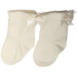 These socks feature a satin bow detail and come in a variety of sizes and colors, including white and black. They are designed for kids and would be suitable for casual or dressy occasions.