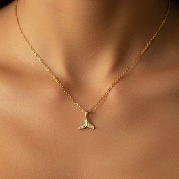 Sea Queen's Treasure – Guld zirkon havfrue halskæde