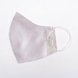 Cotton face mask in light purple color, available in XS, S, and M sizes.