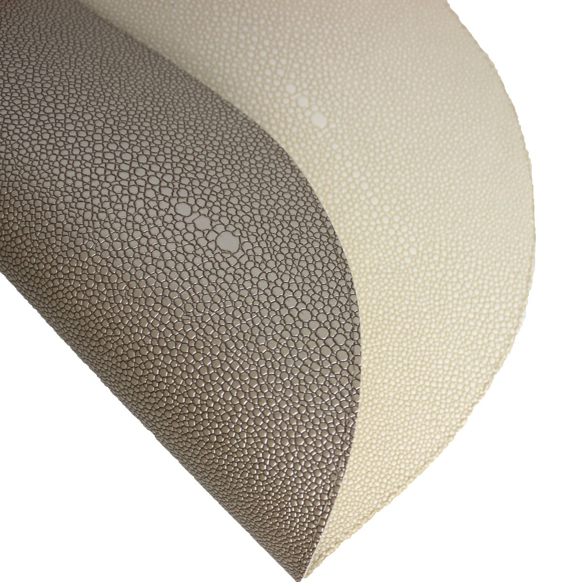 Tischset 6-er Set oval Kunstleder Rochenhaut creme beige zweifarbig