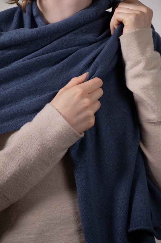 Løs kant - 100% ren cashmere strikket indpakning tørklæde, 60*180 cm