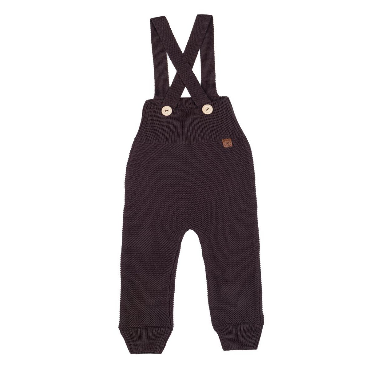 ENZO children's dungarees - 100% merino wool - brown
