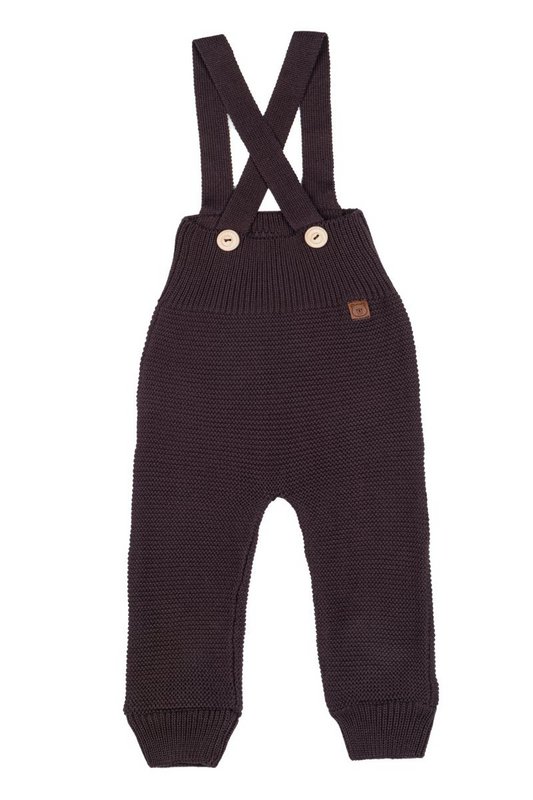ENZO children's dungarees - 100% merino wool - brown