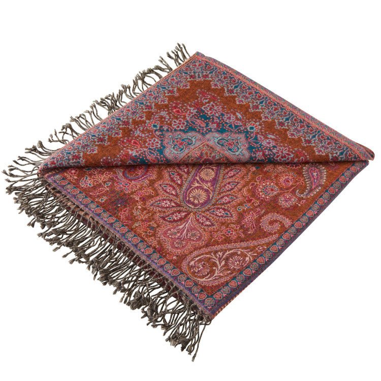 Oosterse rode FARAH plaid
