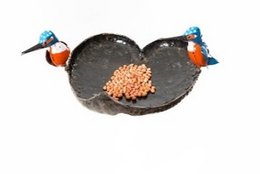 METALEN 2 CL KINGFISHERS HART BOWL PET FEEDER