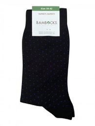 Bambocks Chaussettes Bamboo 4 paires pois noir / bleu