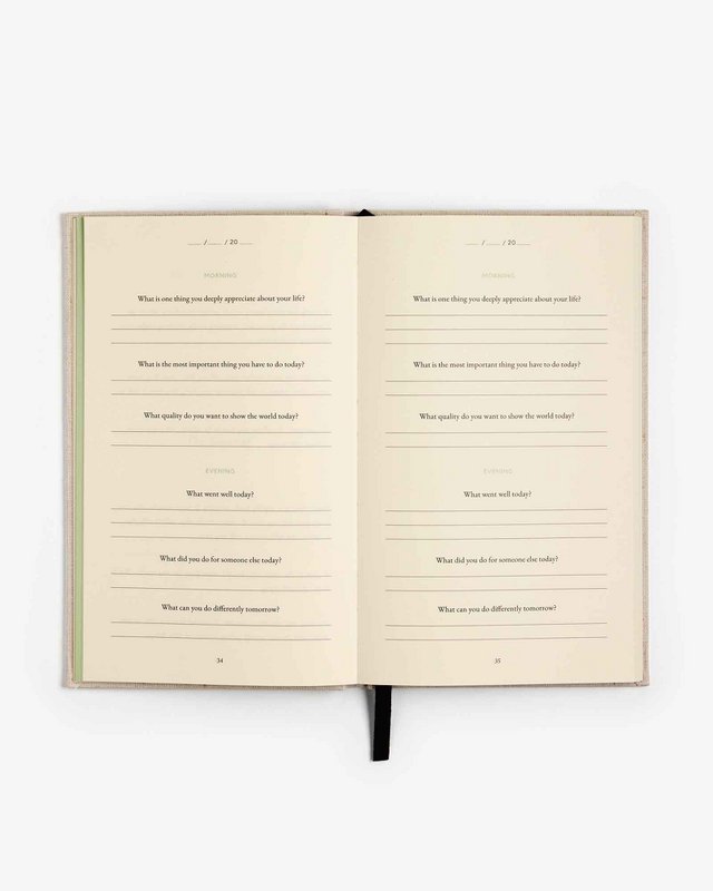 The Three Spørgsmål Journal Green - Daily Guided Wellbeing