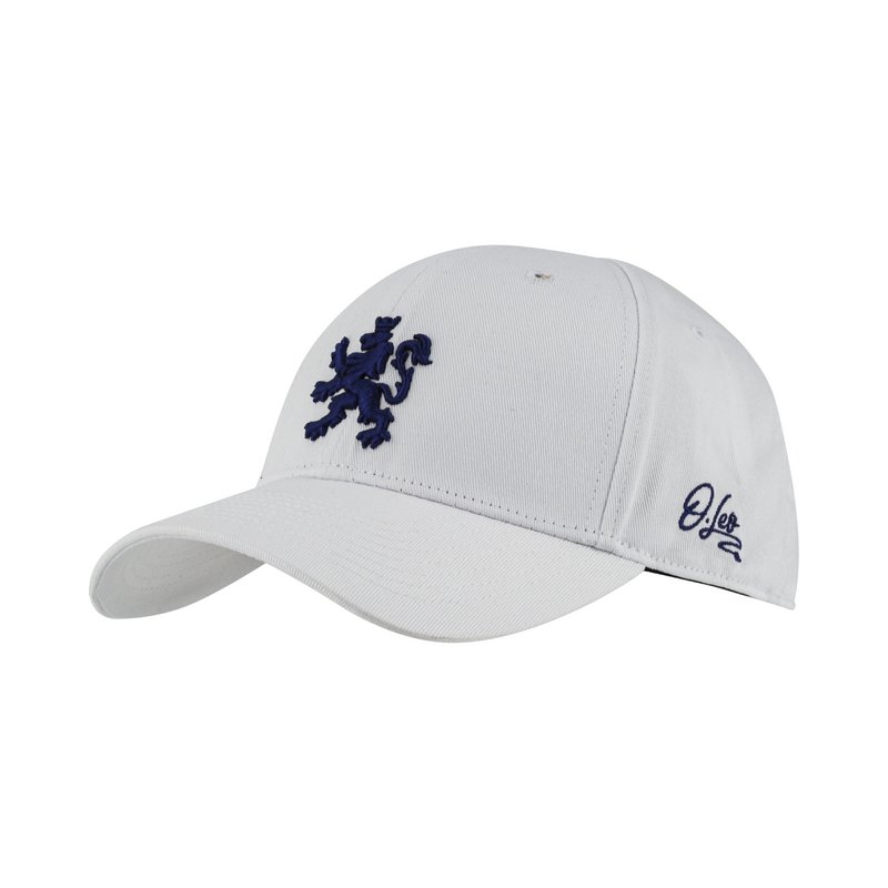O.Leo Baseballkappe – Weiß – Blauer Löwe – Unisex
