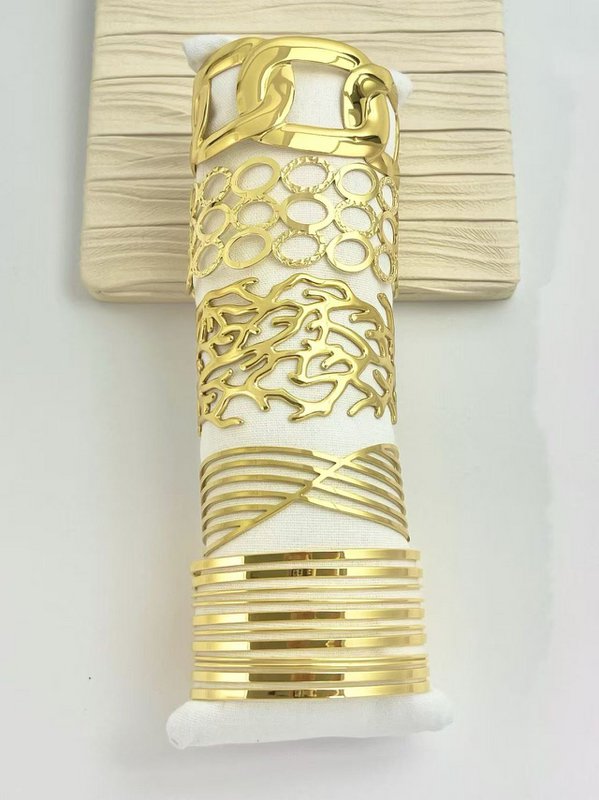 Set van 5 gouden - gouden, trendy en elegante Jack Cuff -armbanden
