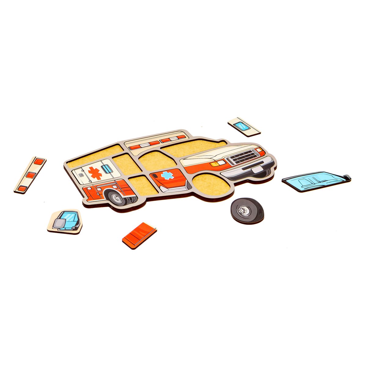 Wooden Ambulance Puzzle for Kids