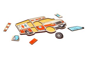 Wooden Ambulance Puzzle for Kids