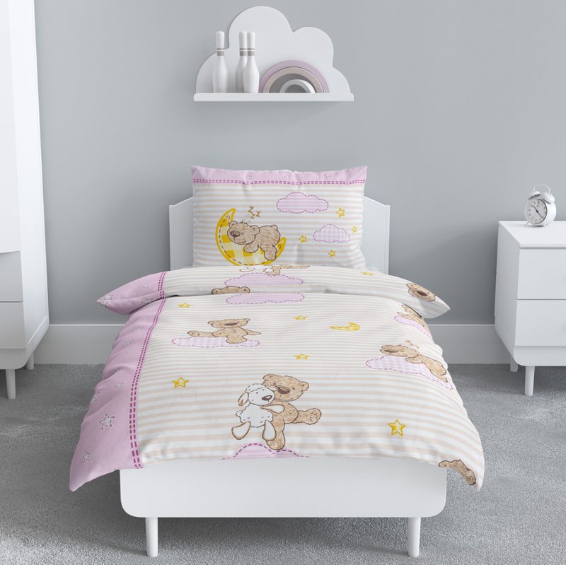 Komplet pościeli Bóbr 100x135cm body w kolorze różowym