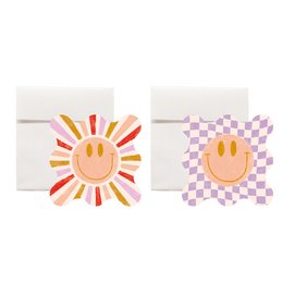 Mini lykønskningskort smiley dør