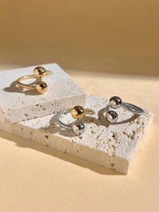 Verstelbare ring 2 bol - minimalistisch roestvrij staal