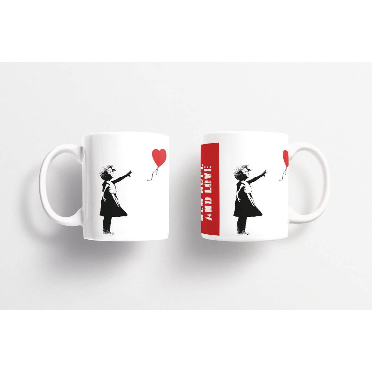 Tazza in ceramica Banksy da 325 ml - Ragazza con palloncino rosso