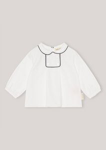 Shirt with navy piping - Snow white - Classic White