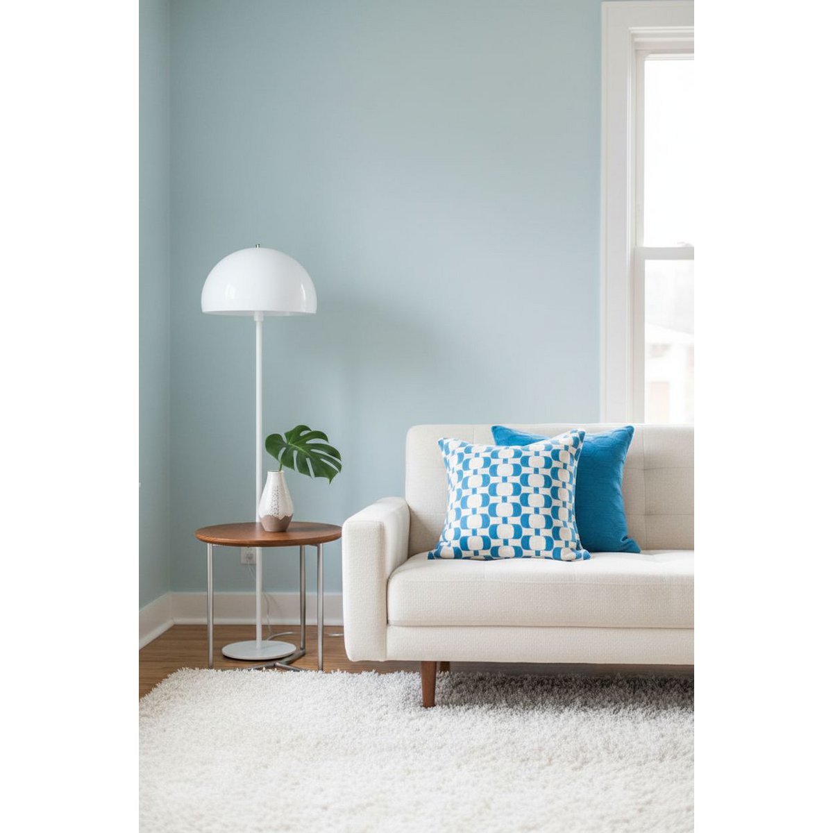 Edith Pillow-Cover Blue, Soft Jacquard Knitted Cotton