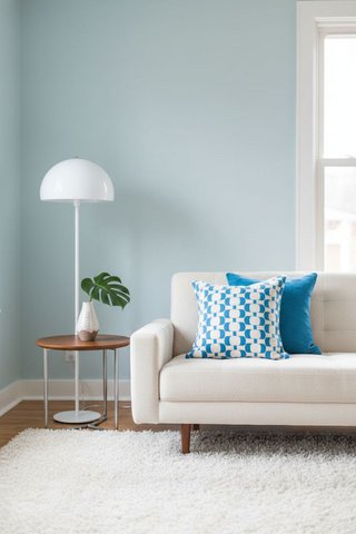 Edith Pillow-Cover Blue, Soft Jacquard Knitted Cotton