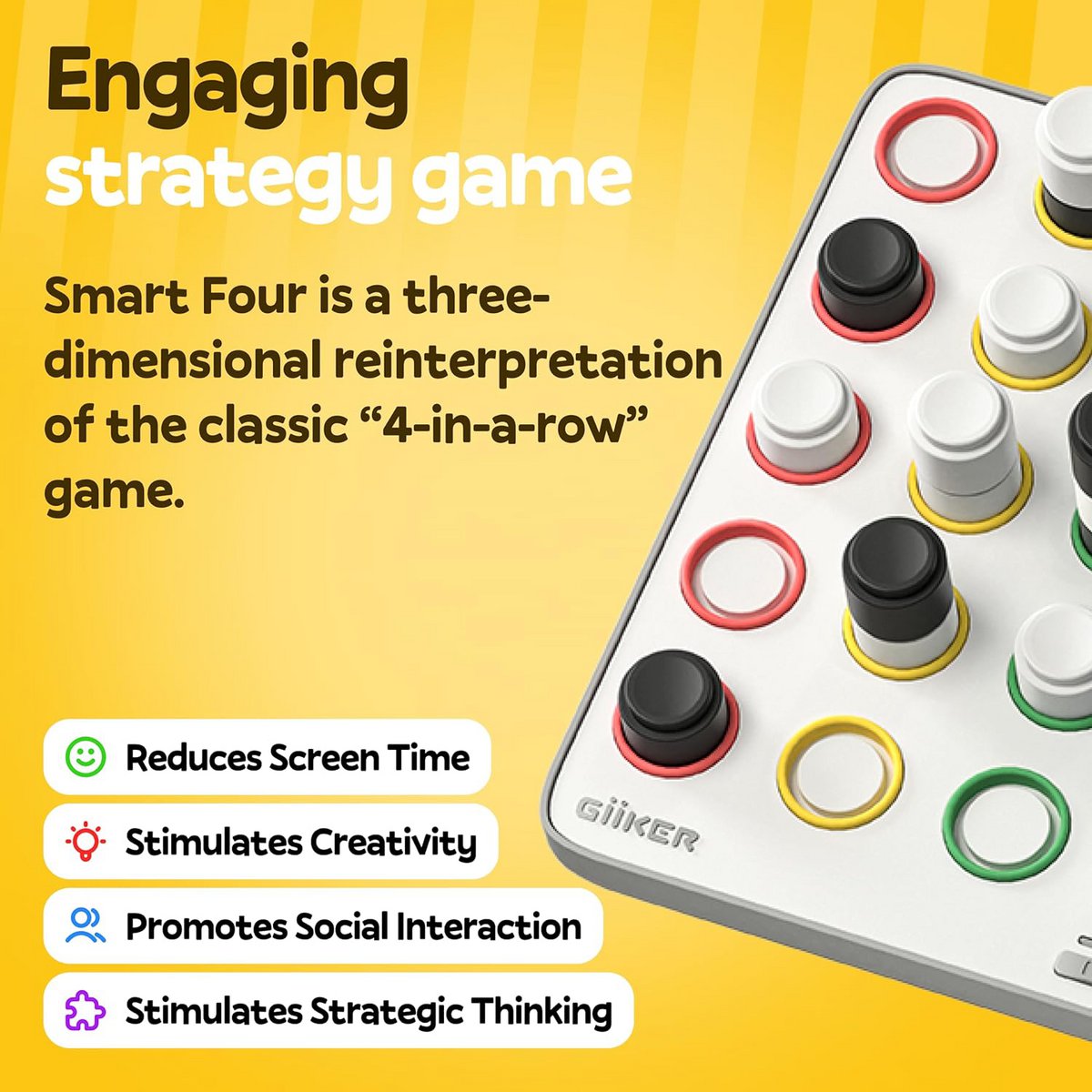 GiiKER SMART FOUR - Gioco di filotto 3D basato sull'intelligenza artificiale