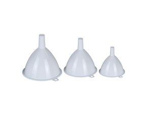 Trechters set 3delig kunststof wit
