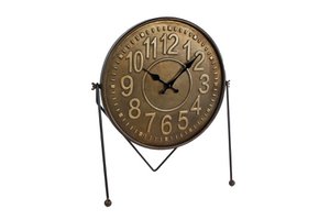 Uhr Leo schwarz-goldenes Metall 39x18x45