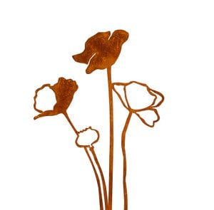 Mohn öffnen - Corten Stahl Objekt