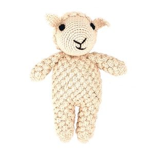 Luna-Leena lamb Dolly cuddle off white - organic cotton - 0+ - hand crocheted in Nepal